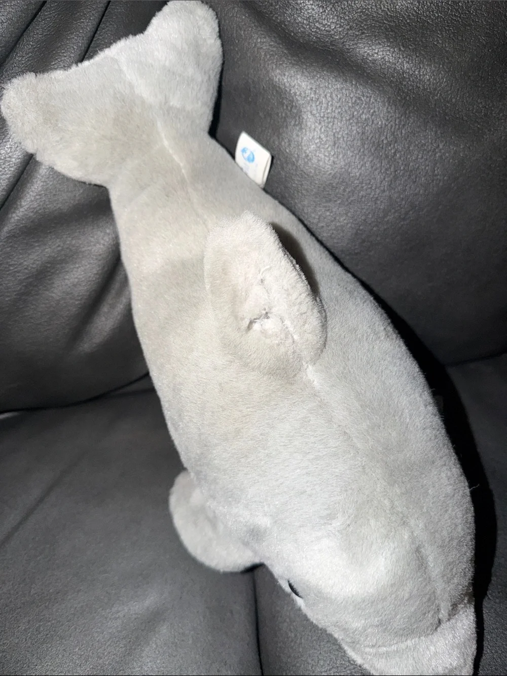 Used condition rare sea world vintage Plush Dolphin Pet Toy - Light Gray